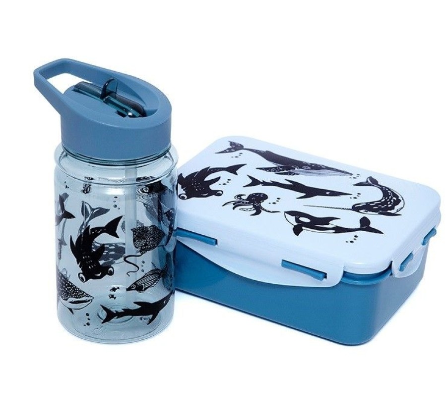 Accessories Petit monHot | Petit Monkey Drinking Bottle Blue (39249000 Db19) - Junior Steps