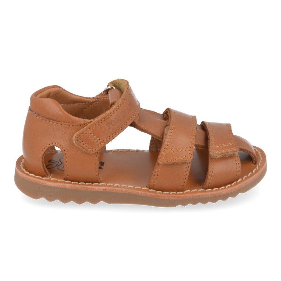 Children'S Shoes For Jongens pom d'api | Pom D'Api Sandals Cognac Boys (Waff Uncle) - Junior Steps