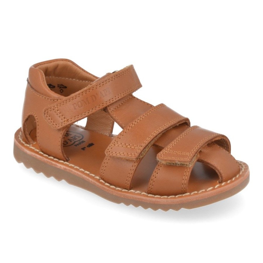 Children'S Shoes For Jongens pom d'api | Pom D'Api Sandals Cognac Boys (Waff Uncle) - Junior Steps