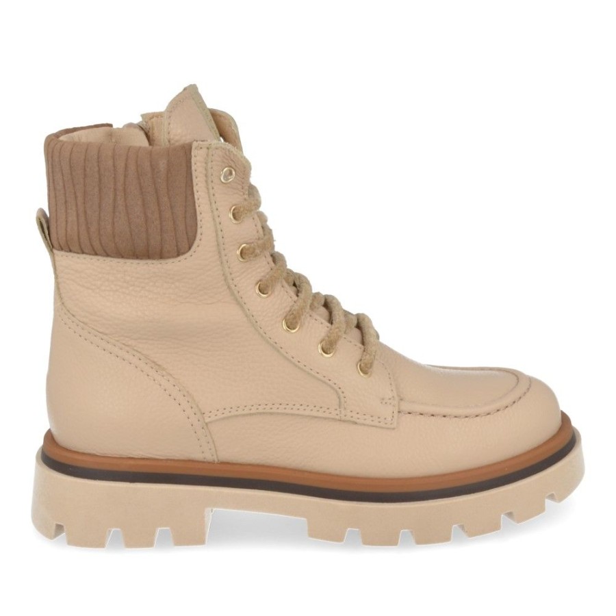 Children'S Shoes For Meisjes shoeboy | Beberlis Lace-Up Boots Beige Girls (23440B) - Junior Steps