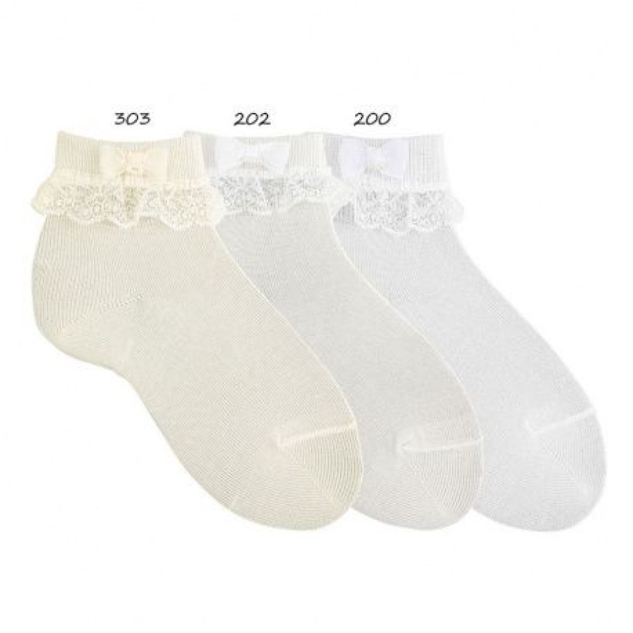 Accessories condor | Condor Socks Ecru Girls (2.440/3 Col.303) - Junior Steps