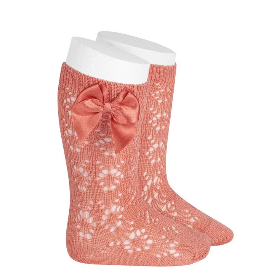 Accessories condor | Condor Knee Socks Coral Girls (2506/2 Col.635) - Junior Steps