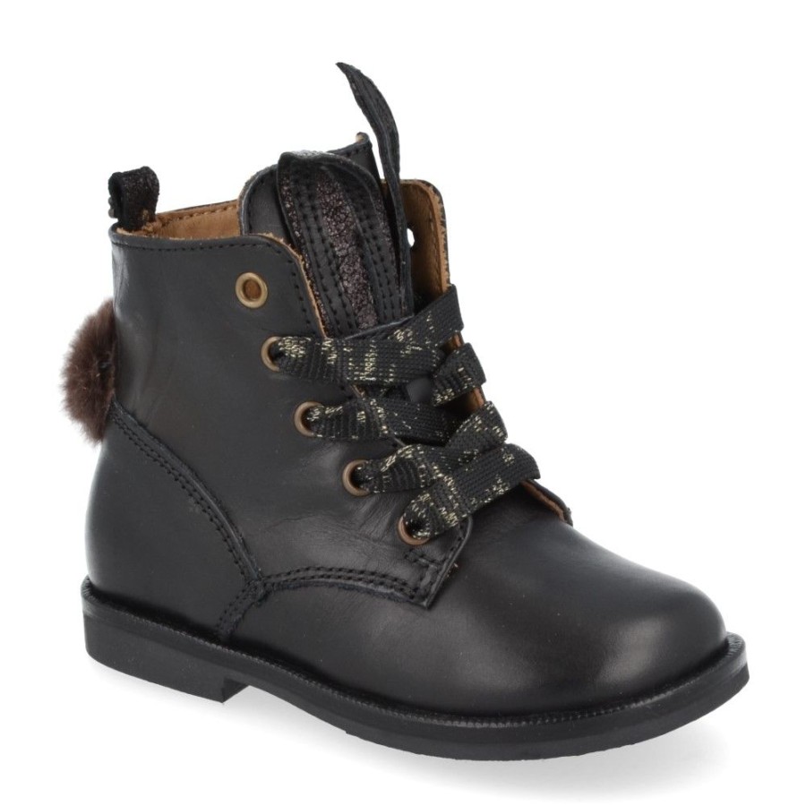 Children'S Shoes For Meisjes shoeboy | Stones And Bones Lace-Up Boots Black Girls (Falp) - Junior Steps