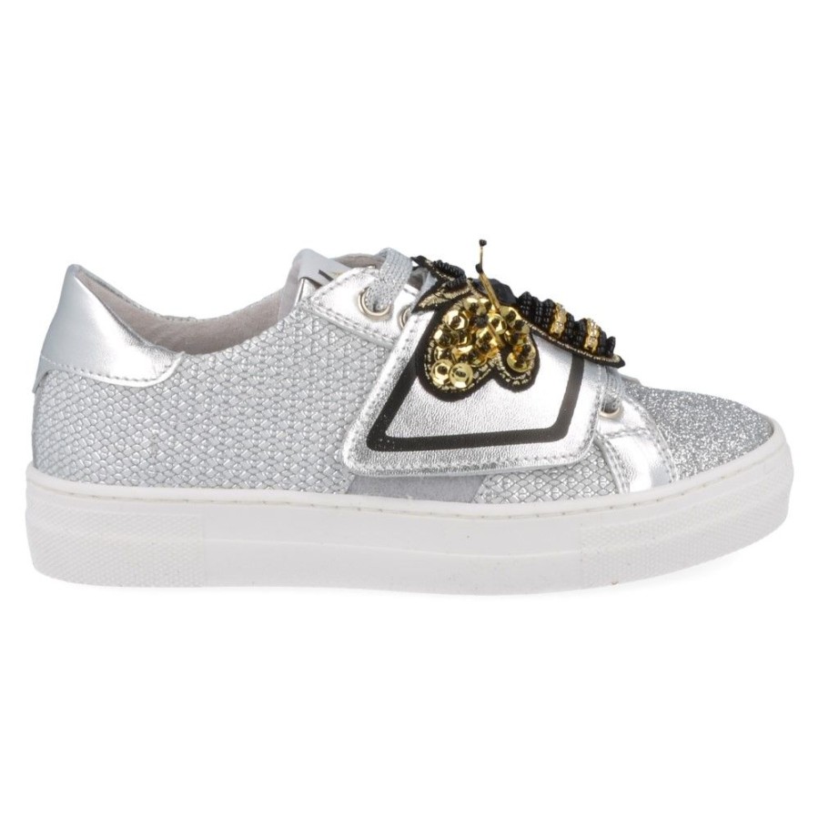 Children'S Shoes For Meisjes indifferent | Indifferent Sneakers Silver Girls (E18/015A) - Junior Steps