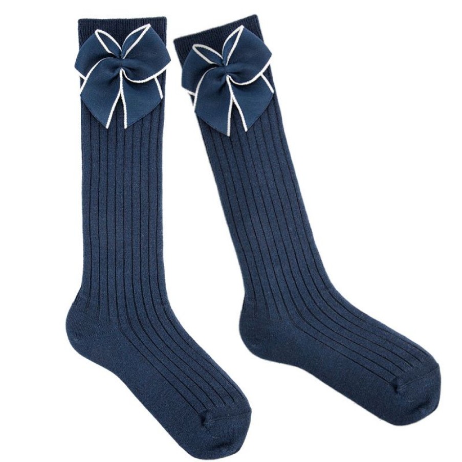 Accessories condor | Condor Knee Socks Blue Girls (2.406/2 Col 480) - Junior Steps