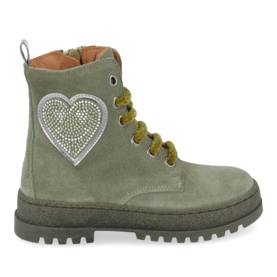 Children'S Shoes For Meisjes zecchino d'oro | Zecchino D'Oro Lace-Up Boots Khaki Girls (F27-5707) - Junior Steps