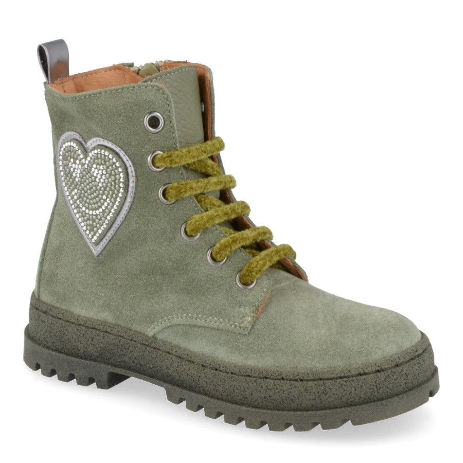 Children'S Shoes For Meisjes zecchino d'oro | Zecchino D'Oro Lace-Up Boots Khaki Girls (F27-5707) - Junior Steps