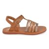 Children'S Shoes For Meisjes pom d'api | Pom D'Api Sandals Cognac Girls (Plagette Salome Tek) - Junior Steps