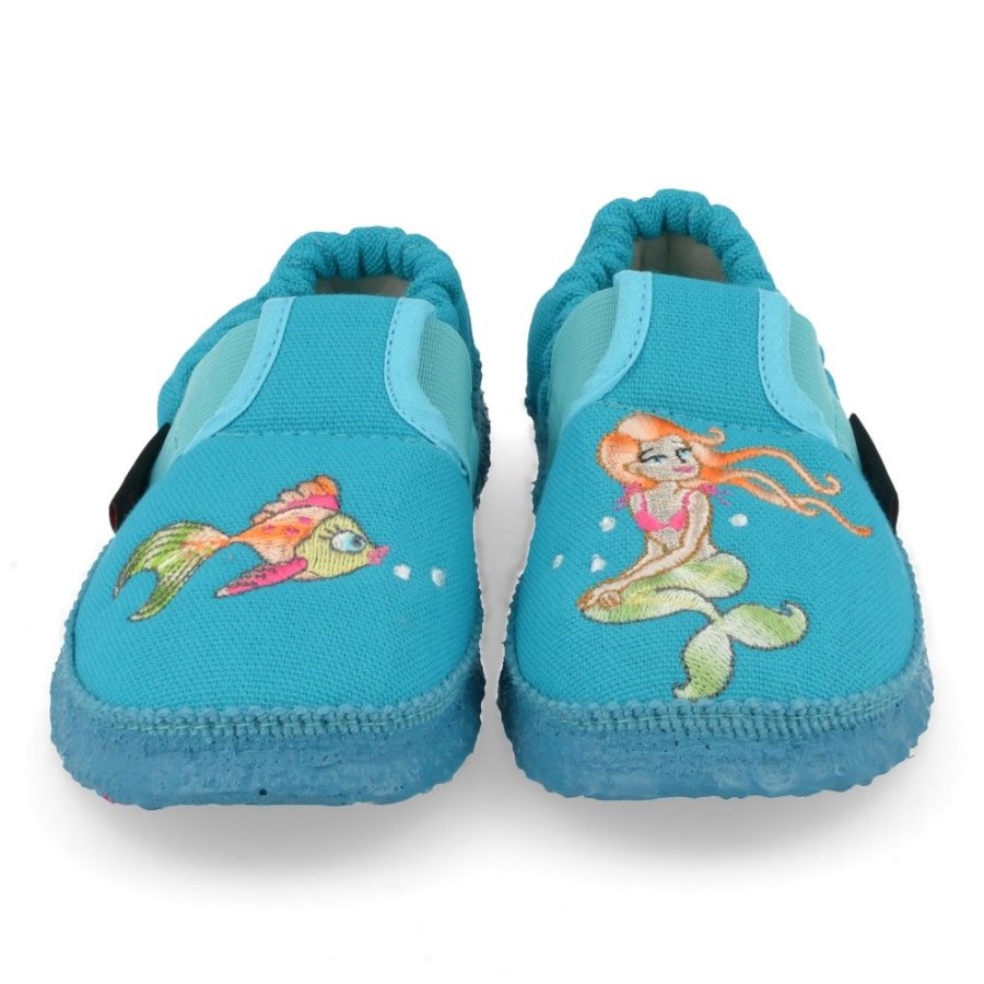 Children'S Shoes For Meisjes giesswein | Giesswein Slippers Blue Girls (75/10/56032) - Junior Steps