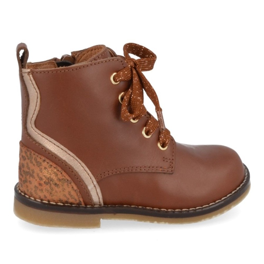 Children'S Shoes For Meisjes romagnoli | Romagnoli Lace-Up Boots Cognac Girls (3246R338) - Junior Steps