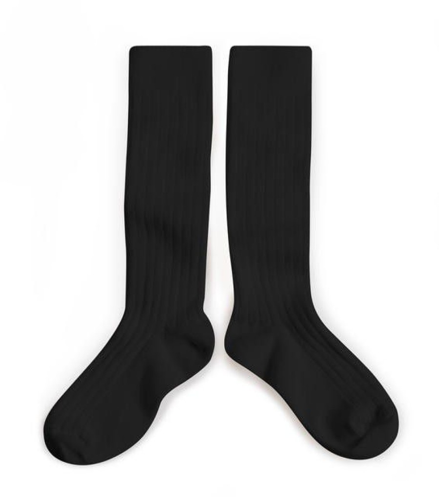 Accessories collegien | Collegien Knee Socks Black (2950/171) - Junior Steps