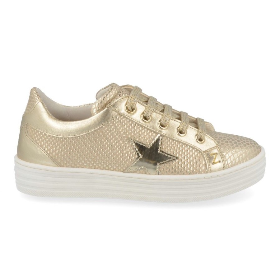 Children'S Shoes For Meisjes zecchino d'oro | Zecchino D'Oro Sneakers Gold Girls (3907) - Junior Steps