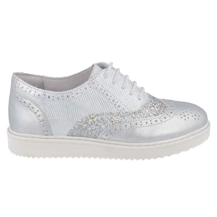 Children'S Shoes For Meisjes Terre bleue | Terre Bleue Lace Shoe Silver Girls (Tb531) - Junior Steps