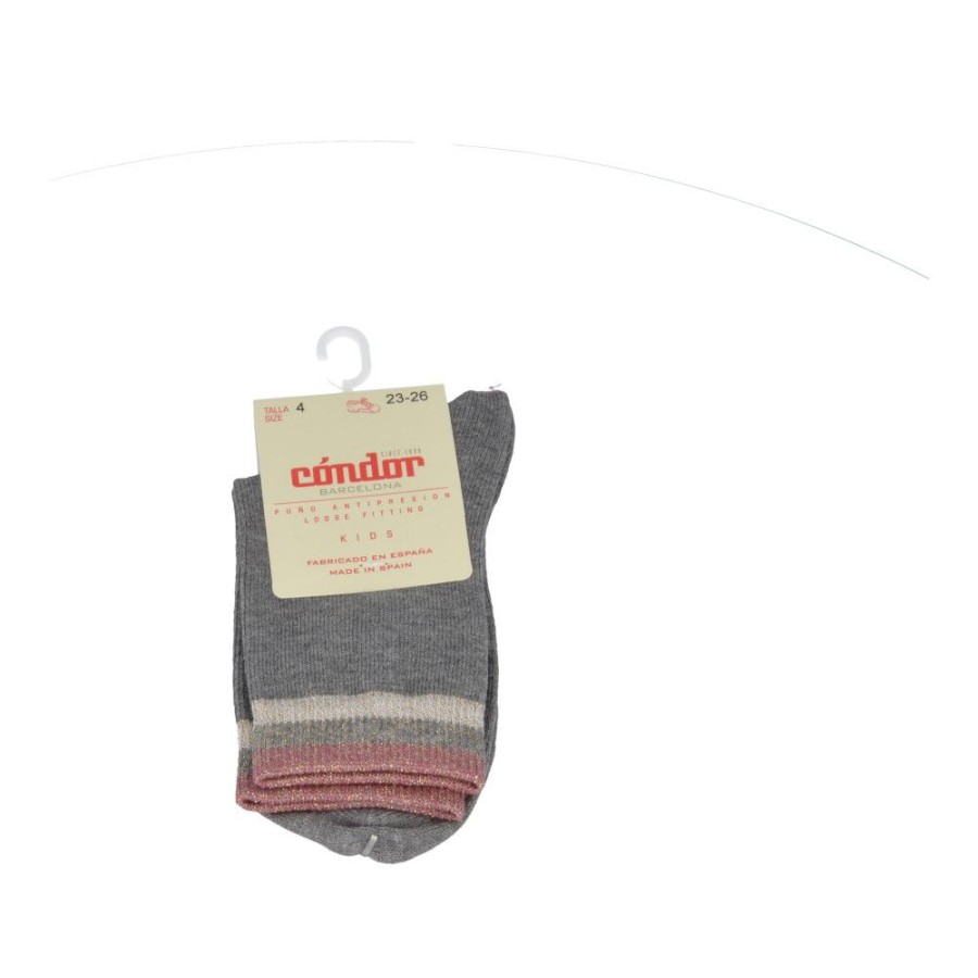 Accessories condor | Condor Socks Grey Girls (3.850/4 Col.230) - Junior Steps