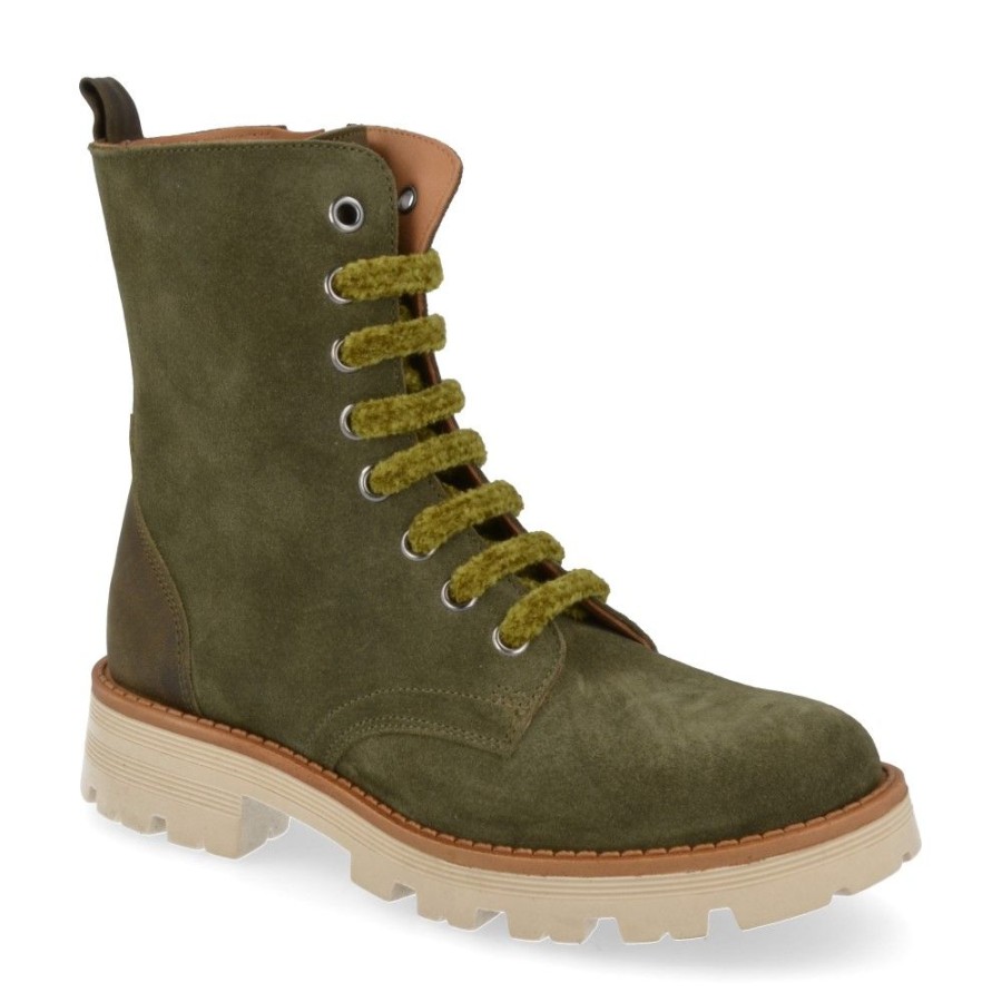 Children'S Shoes For Meisjes zecchino d'oro | Zecchino D'Oro Lace-Up Boots Khaki Girls (F20-5000) - Junior Steps