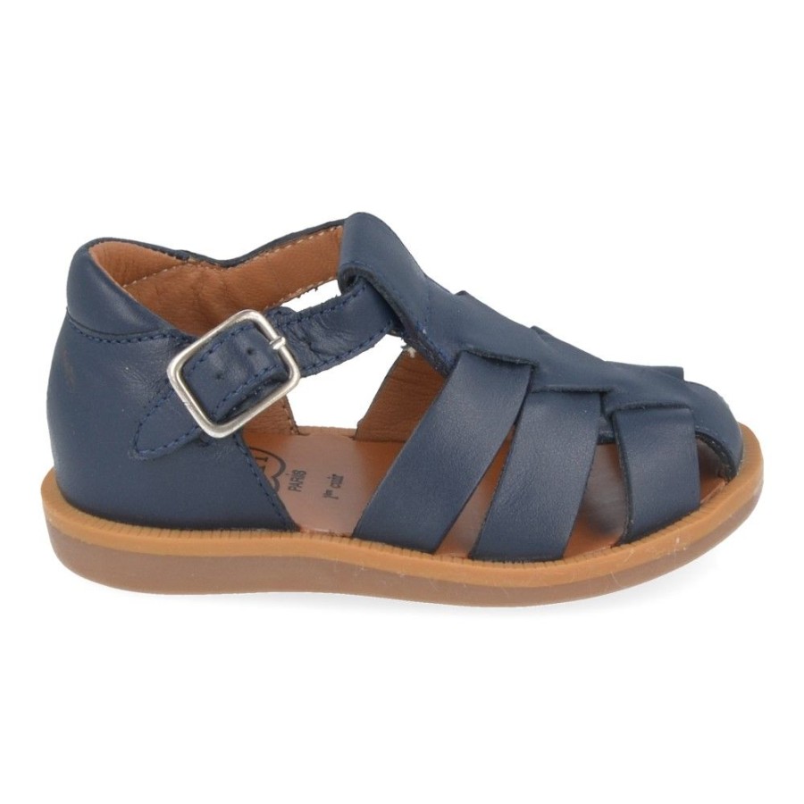 Children'S Shoes For Jongens pom d'api | Pom D'Api Sandals Blue Boys (Poppy Daddy) - Junior Steps