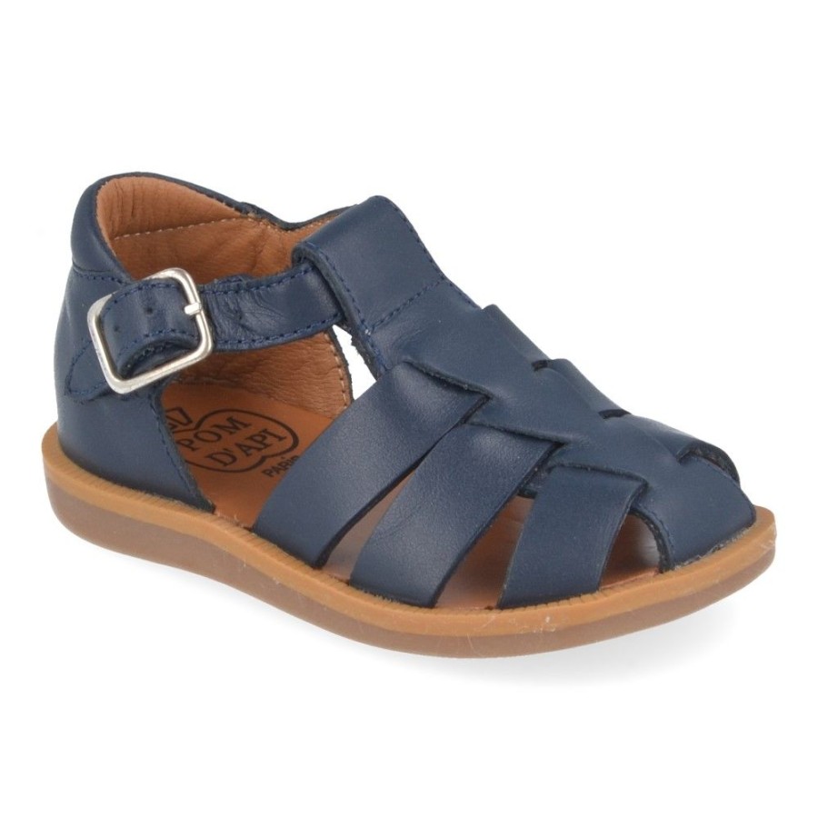 Children'S Shoes For Jongens pom d'api | Pom D'Api Sandals Blue Boys (Poppy Daddy) - Junior Steps