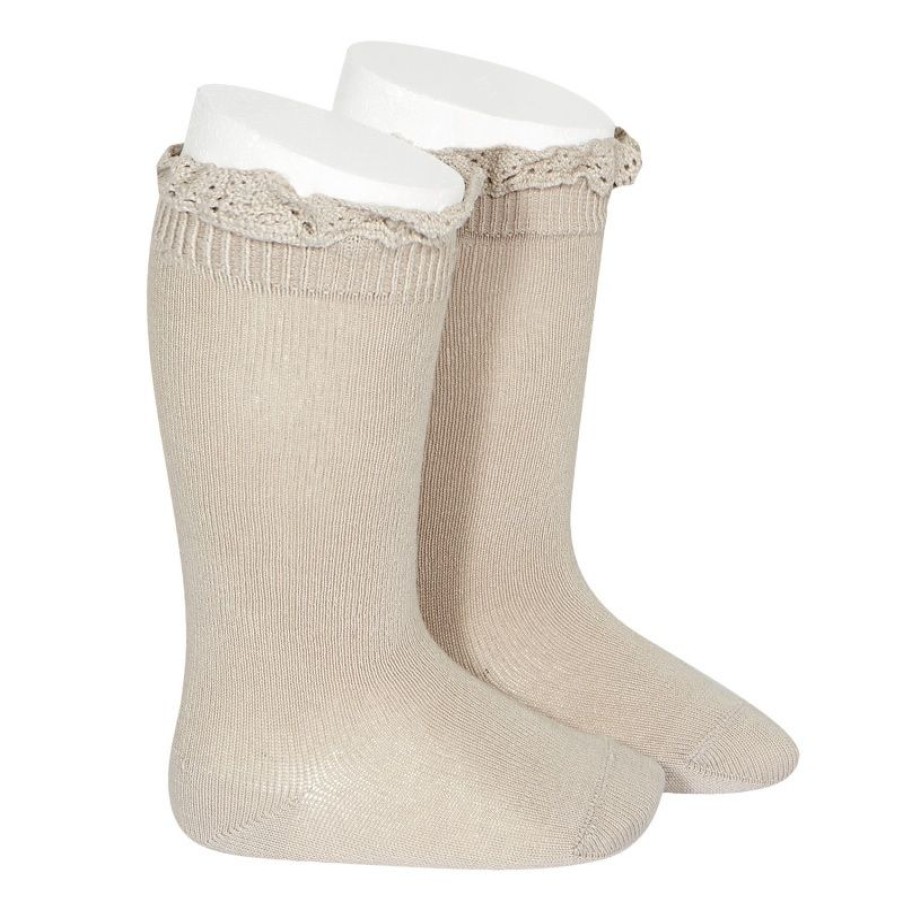 Accessories condor | Condor Knee Socks Beige Girls (2.409/2 Col. 304) - Junior Steps