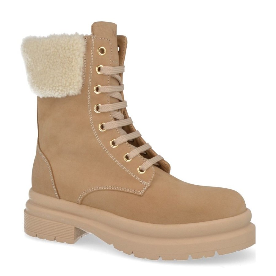 Children'S Shoes For Meisjes andrea morelli | Andrea Morelli Lace-Up Boots Beige Girls (51920) - Junior Steps