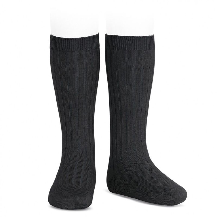 Accessories condor | Condor Knee Socks Black (2.016/2 Col.900) - Junior Steps