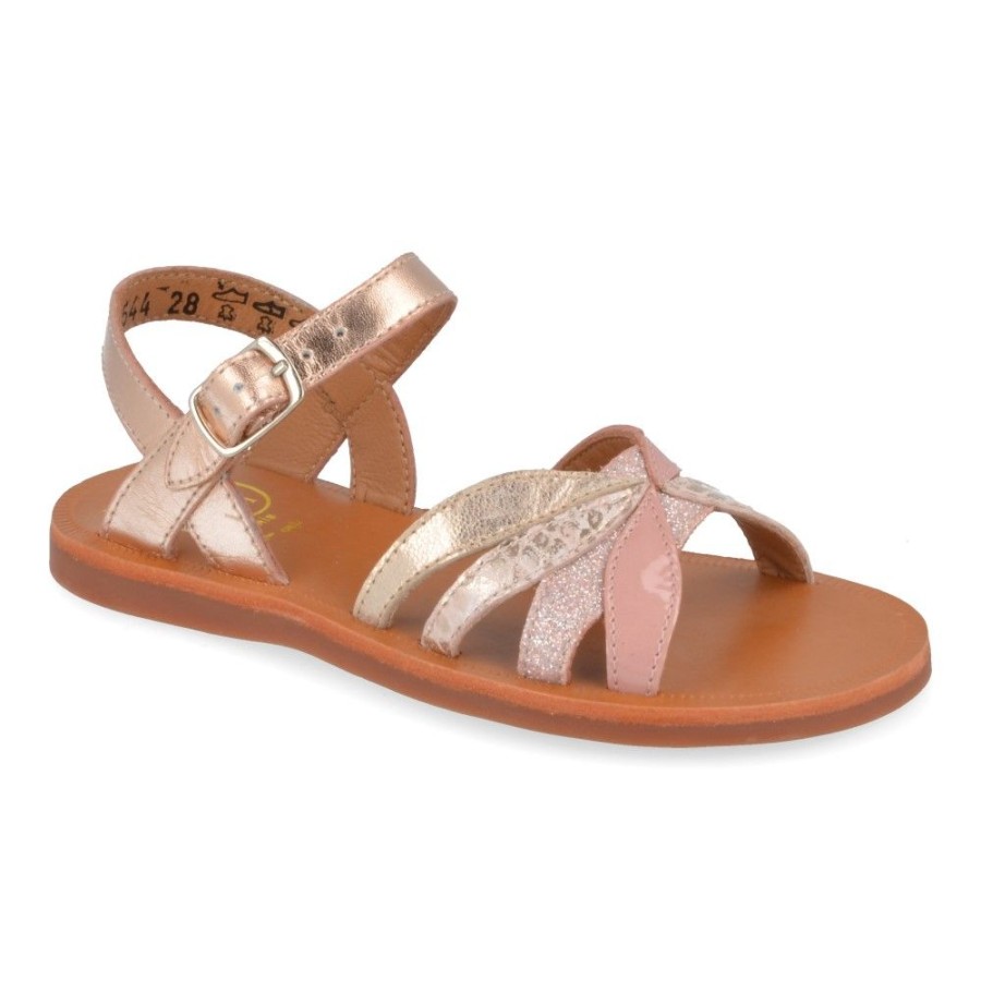 Children'S Shoes For Meisjes pom d'api | Pom D'Api Sandals Pink Girls (Plagette Oto) - Junior Steps