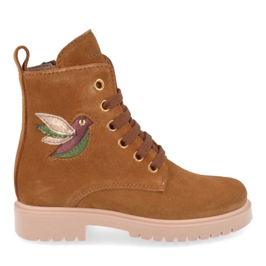 Children'S Shoes For Meisjes shoeboy | Bana&Co Lace-Up Boots Cognac Girls (22232020) - Junior Steps