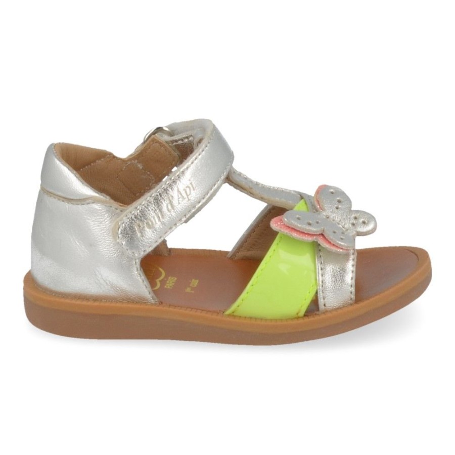 Children'S Shoes For Meisjes collonil | Pom D'Api Sandals Silver Girls (Poppy Cross) - Junior Steps