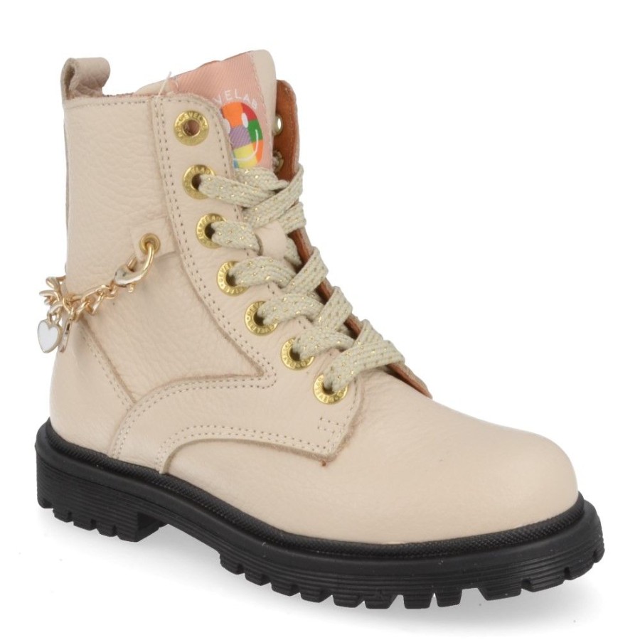 Children'S Shoes For Meisjes shoeboy | Develab Lace-Up Boots Ecru Girls (42814) - Junior Steps