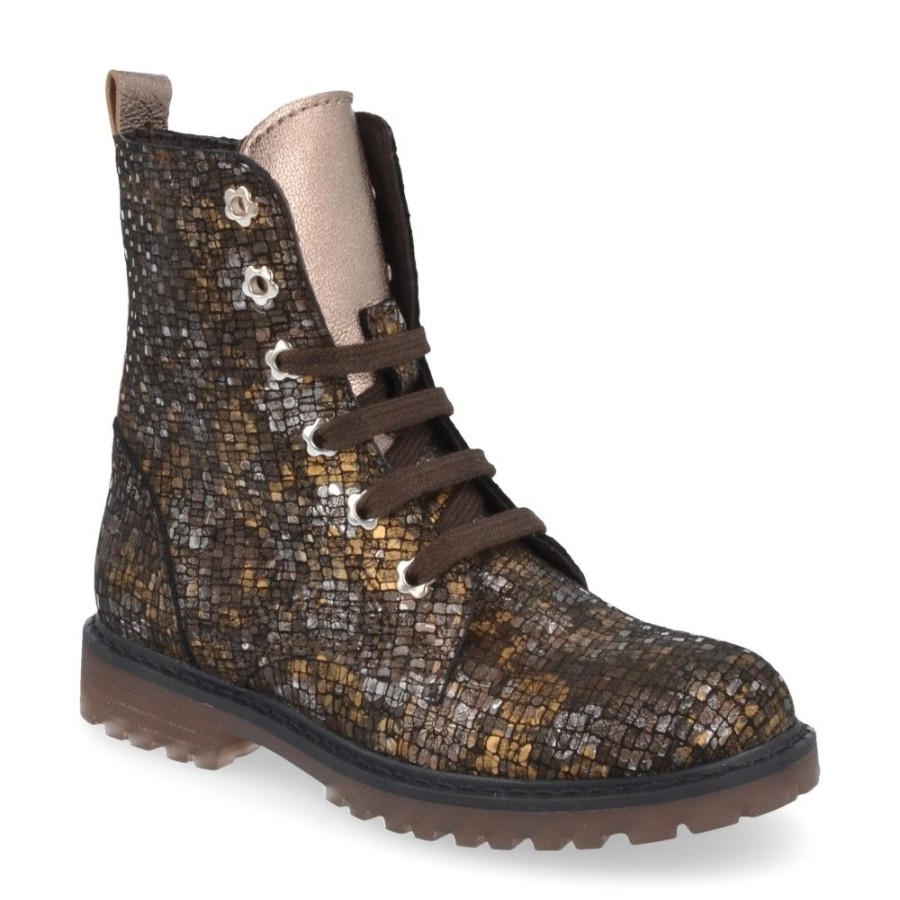 Children'S Shoes For Meisjes clic! | Clic! Lace-Up Boots Bronze Girls (20231) - Junior Steps