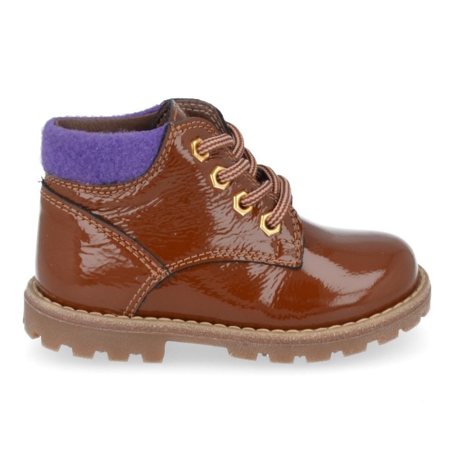 Children'S Shoes For Meisjes collonil | Poldino Lace Shoe Cognac Girls (6400) - Junior Steps