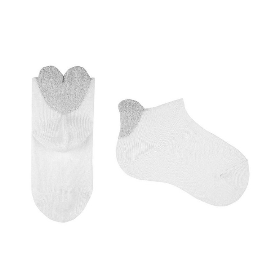 Accessories condor | Condor Sneaker Socks Wit Girls (3.349/4 Col.200) - Junior Steps