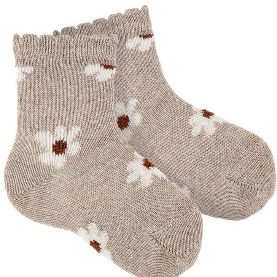 Accessories condor | Condor Socks Beige Girls (1.835/4 Col 901) - Junior Steps